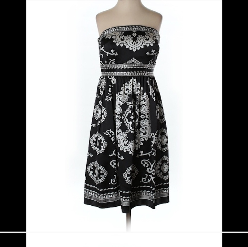 White House Black Market Strapless Silk Dress